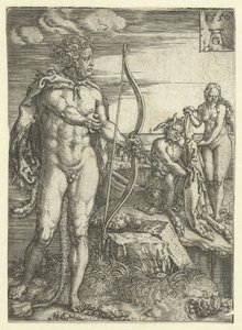 Hercules zachrání Deianiru před Nessem Labors of Hercules (název série) od Heinrich Aldegrever