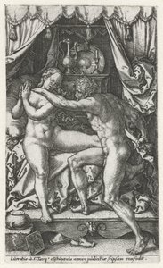 Lucretia a Sextus Tarquinius od Heinrich Aldegrever