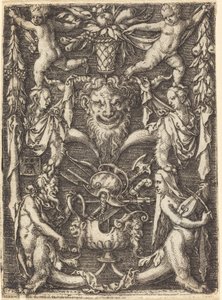 Ornament s maskou, 1550. od Heinrich Aldegrever