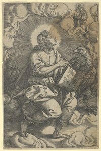 Svatý Jan, ze Čtyř evangelistů, 1539. od Heinrich Aldegrever
