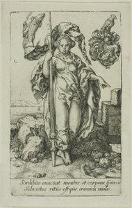 Střídmost, z Ctností od Heinrich Aldegrever