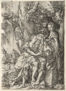 Příběh Lota: Lot se svými dcerami, 1555. od Heinrich Aldegrever