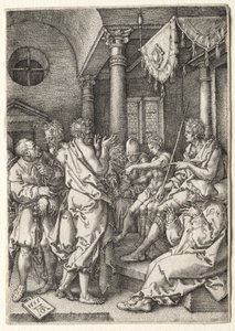 Příběh Susanny: Daniel křížový výslech starších od Heinrich Aldegrever