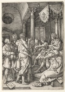 Příběh Susanny: Daniel křížový výslech starších. od Heinrich Aldegrever