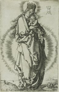 Panna a dítě na půlměsíci od Heinrich Aldegrever
