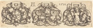 Tři spony pásů vedle sebe, 1536. od Heinrich Aldegrever