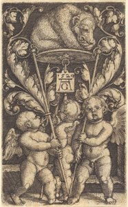 Tři amorové a medvěd, 1529. od Heinrich Aldegrever