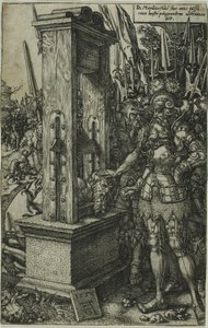Titus Manlius stětí svého syna od Heinrich Aldegrever