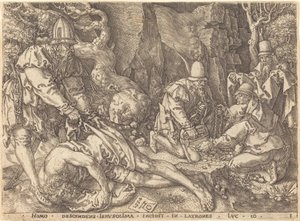 Cestovatel mezi zloději, 1554. od Heinrich Aldegrever