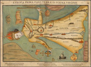Antropomorfní mapa Evropy Heinricha Büntinga z 80. let 15. století