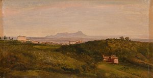 Heinrich Bürkel - Pohled na Monte Circeo. Kolem roku 1853 od Heinrich Burkel