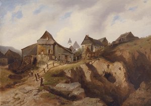 Vesnice poblíž Altenbergu od Heinrich Eduard Müller