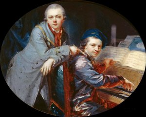 Autoportrét s Gottliebem Christianem Fügerem, bratrem umělců, 1768.