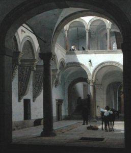 Nádvoří Palazzo Fava, Bologna od Heinrich Hansen