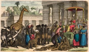 Starověký Egypt: Etiopané přinášejí faraonovi své holdy od Heinrich Leutemann