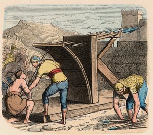 Starověký Řím: zbraně, balista, stroj používaný při obléhání od Heinrich Leutemann