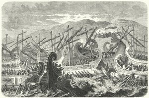 Bitva u Salamíny, 480 př.nl (rytina) od Heinrich Leutemann