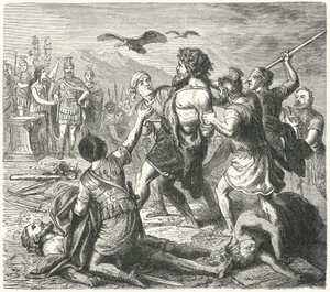Dobytí Tetoboda, krále Germánů, Římany po bitvě u Aquae Sextiae od Heinrich Leutemann