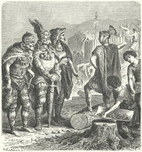 Římský generál Stilicho vyjednávání s Góty, c400 (rytina) od Heinrich Leutemann