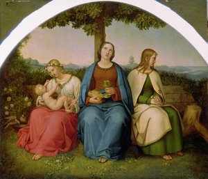 Víra, naděje a láska, 1819 (olej na dřevě) od Heinrich Maria von Hess