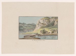 Pohled na Le Pont poblíž Lac de Joux Au Pont prés du Lac de Joux (název na objektu) Pohledy na Švýcarsko (název série) Collection de quelques vues dessinées en Suisse d