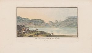 Pohled na Les Charbonnières na Lac de Joux v Charbonieres, poblíž Lac de Joux (název na objektu) Krajiny ve Švýcarsku (název série) Sbírka některých pohledů ve Švýcarsku (název série)