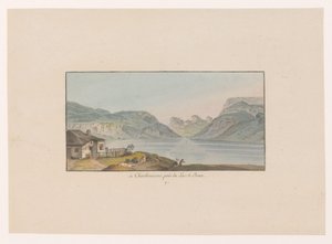 Gezicht op Les Charbonnières bij het Lac de Joux v Charbonieres, poblíž Lac de Joux (název na objektu) Gezichten op Zwitserland (název série) Sbírka některých pohledů nakreslených ve Švýcarsku z přírody (název série)