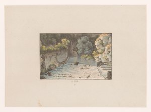 Pohled na vodopád v Orbe à Orbe (název na objektu) Pohledy na Švýcarsko (název série) Collection de quelques vues dessinées en Suisse d