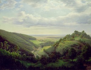Pohled z hradu Heilenberg v Jugenheimu na Rýně, 1846