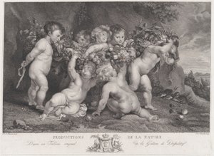 Sedm putti nesoucích věnec z ovoce, ca. 1780-87. od Heinrich Schmitz