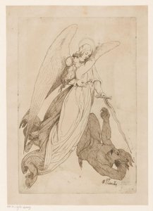 Angel zvedne světici a porazí démona od Heinrich Vianden