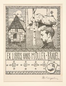 Knihovna: Ex Libris Hans Mueller-Blauel od Heinrich Vogeler