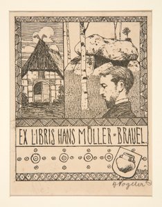 Knihovna: Ex Libris Hans Mueller-Brauel od Heinrich Vogeler