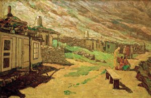 Stará vesnice na Kavkaze, 1940. od Heinrich Vogeler