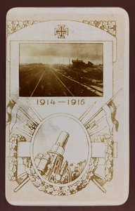 První světová válka: „Ukrajina v letech 1914-1916 během invaze německé armády. Železniční tratě (černobílá fotografie)