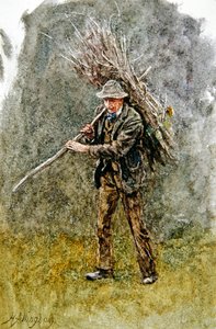 Balíček dřeva (akvarel na papíře) od Helen Allingham