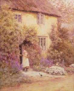 Dveře do chaty (akvarel) od Helen Allingham