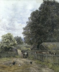Hospodářský dvůr od Helen Allingham