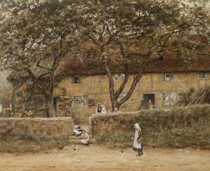 Děti mimo chatu od Helen Allingham