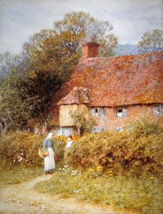 Chata ve Witley, Surrey (akvarel na papíře) od Helen Allingham