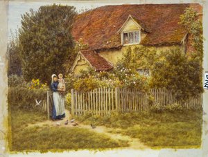 Farma East End, Moss Lane, Pinner od Helen Allingham