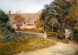 Krmení holubic (akvarel na papíře) od Helen Allingham