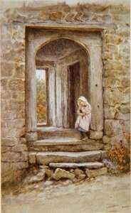 Dívka s kotětem od Helen Allingham