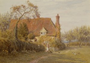 Hedges Farm, East End Farm, Pinner (tužka a akvarel) od Helen Allingham