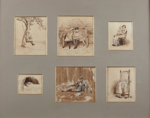 Říkadla pro mladé lidi (sépiové pero a mytí na papíře) od Helen Allingham