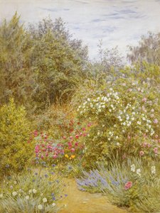 Roses in a Surrey Garden (wc na papíře) od Helen Allingham