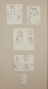 Sketches of Henry Allingham, c.1884 (tužka na papíře) od Helen Allingham