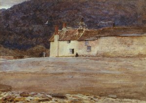 Poslední dům v Lynmouthu, 1874 (wc na papíře) od Helen Allingham