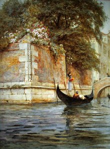 Benátky (akvarel na papíře) od Helen Allingham