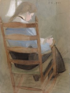 Čtoucí dívka (Sedící dívka) od Helene Schjerfbeck